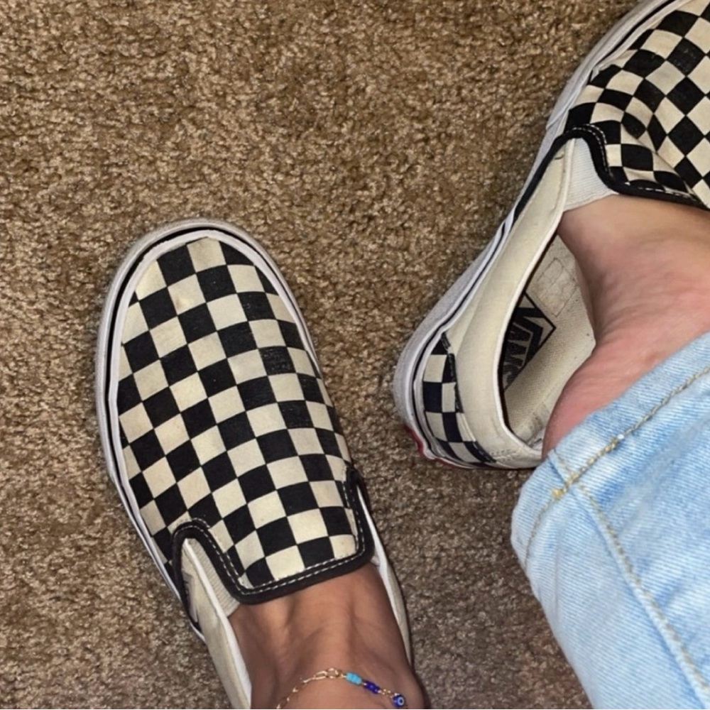 dirty checkered vans women’s size 6.5